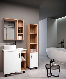 Grossman Мебель для ванной Флай 70 GR-3013 дуб сонома/белая – фотография-3